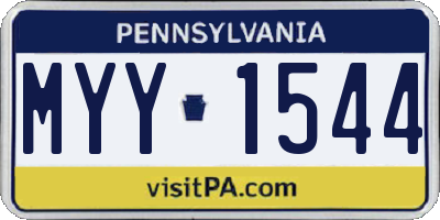 PA license plate MYY1544