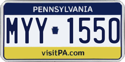 PA license plate MYY1550