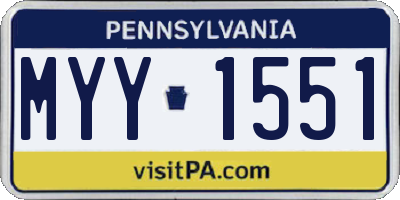 PA license plate MYY1551