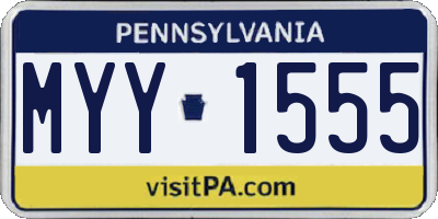 PA license plate MYY1555