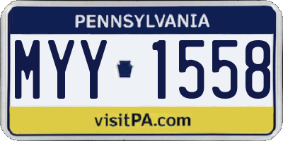 PA license plate MYY1558