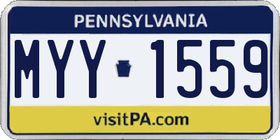 PA license plate MYY1559