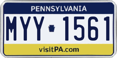 PA license plate MYY1561