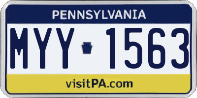 PA license plate MYY1563