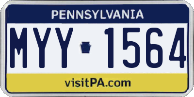 PA license plate MYY1564
