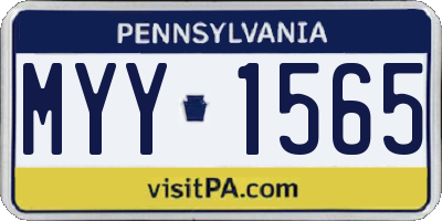 PA license plate MYY1565