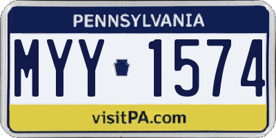 PA license plate MYY1574
