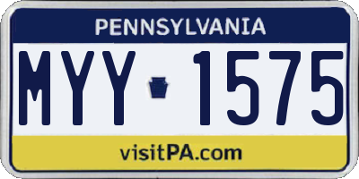 PA license plate MYY1575
