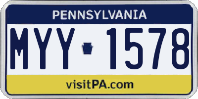 PA license plate MYY1578
