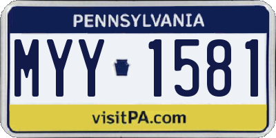 PA license plate MYY1581