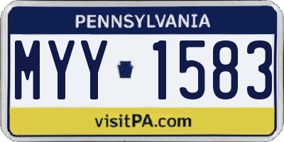 PA license plate MYY1583