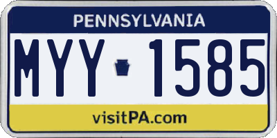 PA license plate MYY1585