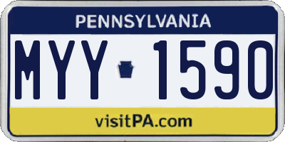 PA license plate MYY1590