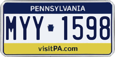 PA license plate MYY1598