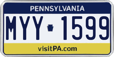 PA license plate MYY1599