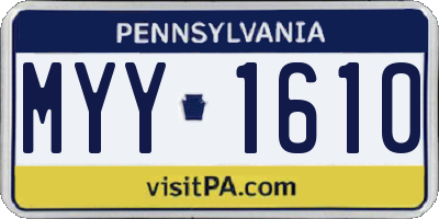 PA license plate MYY1610