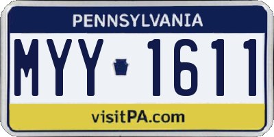 PA license plate MYY1611