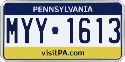 PA license plate MYY1613