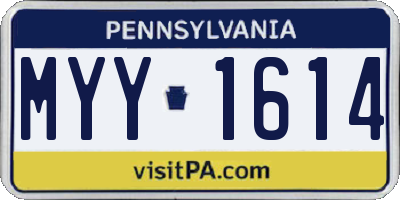 PA license plate MYY1614