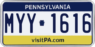 PA license plate MYY1616