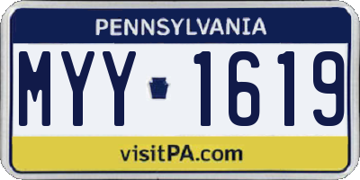 PA license plate MYY1619