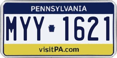 PA license plate MYY1621