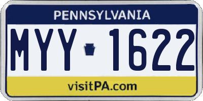 PA license plate MYY1622