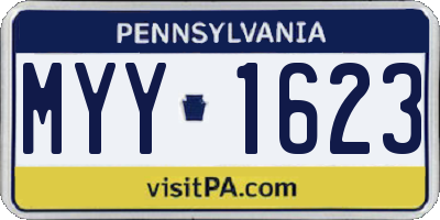 PA license plate MYY1623