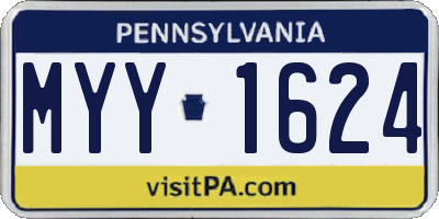 PA license plate MYY1624