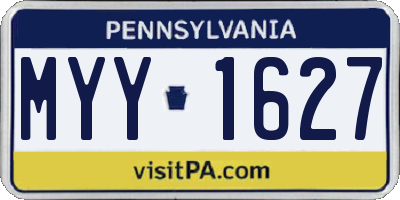 PA license plate MYY1627