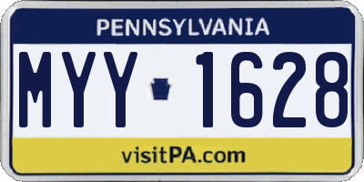 PA license plate MYY1628