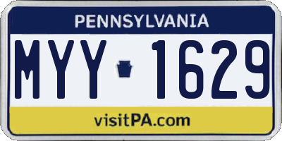 PA license plate MYY1629