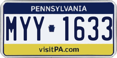 PA license plate MYY1633