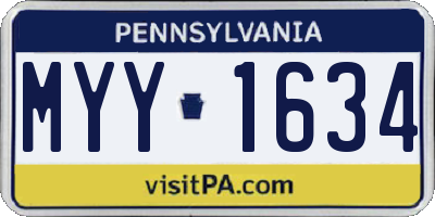 PA license plate MYY1634