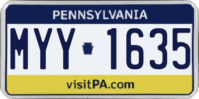PA license plate MYY1635