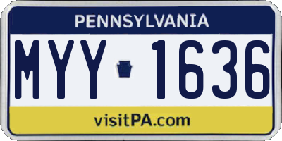 PA license plate MYY1636