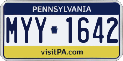 PA license plate MYY1642