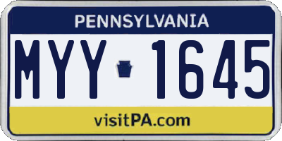 PA license plate MYY1645