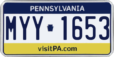 PA license plate MYY1653