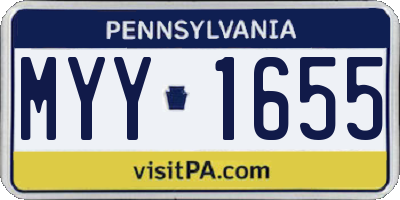 PA license plate MYY1655