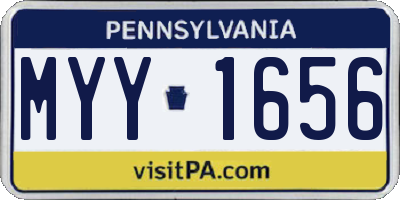 PA license plate MYY1656
