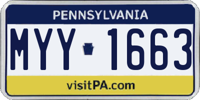 PA license plate MYY1663