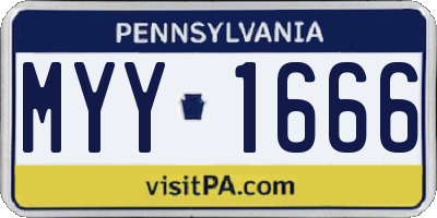 PA license plate MYY1666