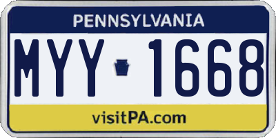 PA license plate MYY1668