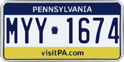 PA license plate MYY1674