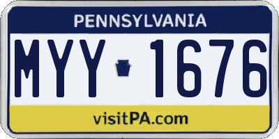 PA license plate MYY1676