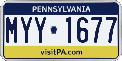 PA license plate MYY1677