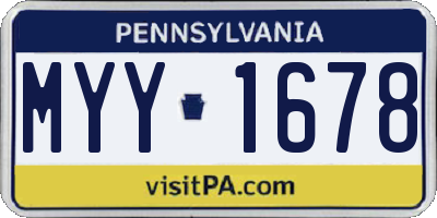 PA license plate MYY1678