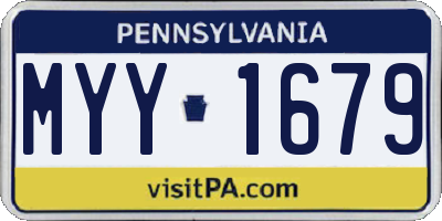 PA license plate MYY1679