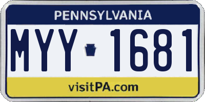 PA license plate MYY1681